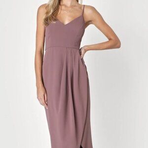 Mauve Lulus Reinette Midi Dress